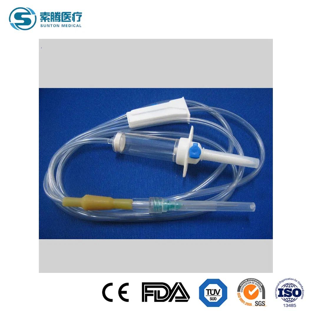 Fabricantes de juegos de infusión de bureta de bomba de insulina Sunton en China, juego de infusión IV, juego de micro goteo y juego de macro goteo con aguja mariposa 22g
