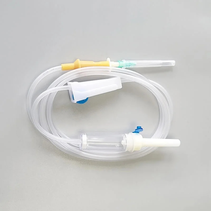 Conjunto de Infusión IV con Filtro de Aire Puerto de Inyección de Bulbo de Goma ISO13485 Fábrica OEM