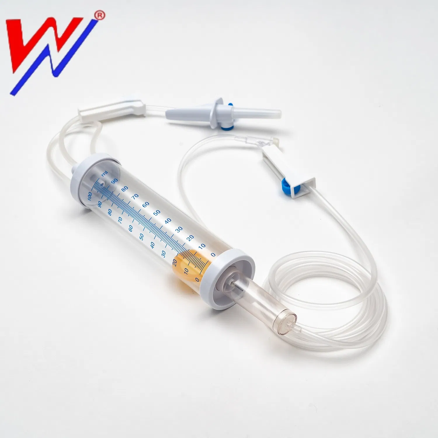 Conjunto de infusión de bureta microgoteo bicolor, calidad certificada CE/ISO