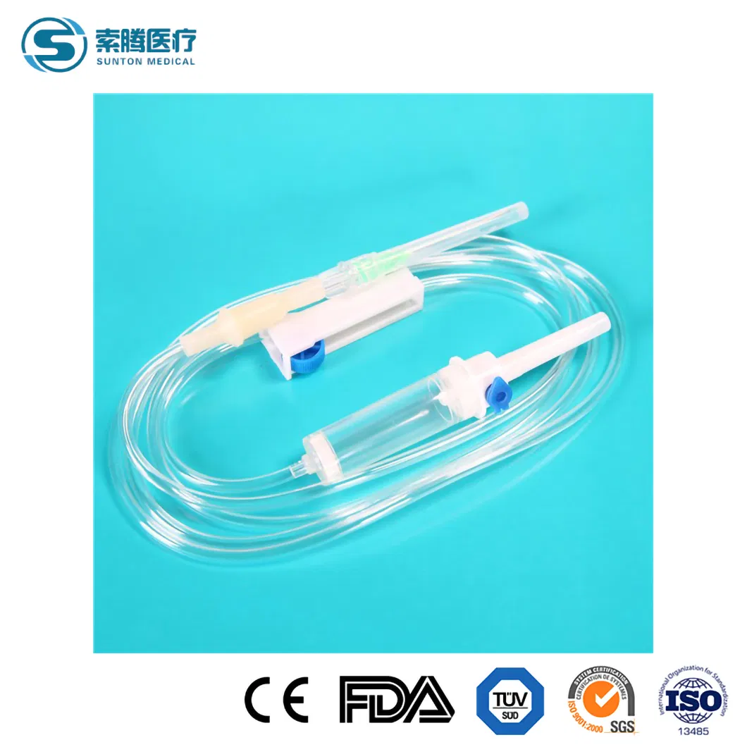 Conjunto de infusión tipo bureta Sunton IV Polymed China, conjunto de recolección de sangre estéril de fábrica, con aguja de mariposa para extracción de sangre