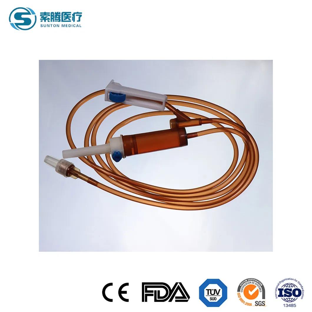 Conjunto de infusión Sunton Top Winged de China, conjunto de infusión estéril de fábrica médica, libre de DEHP, de un solo uso, partes de bureta del conjunto de infusión intravenosa pediátrica, conjunto de administración con filtro