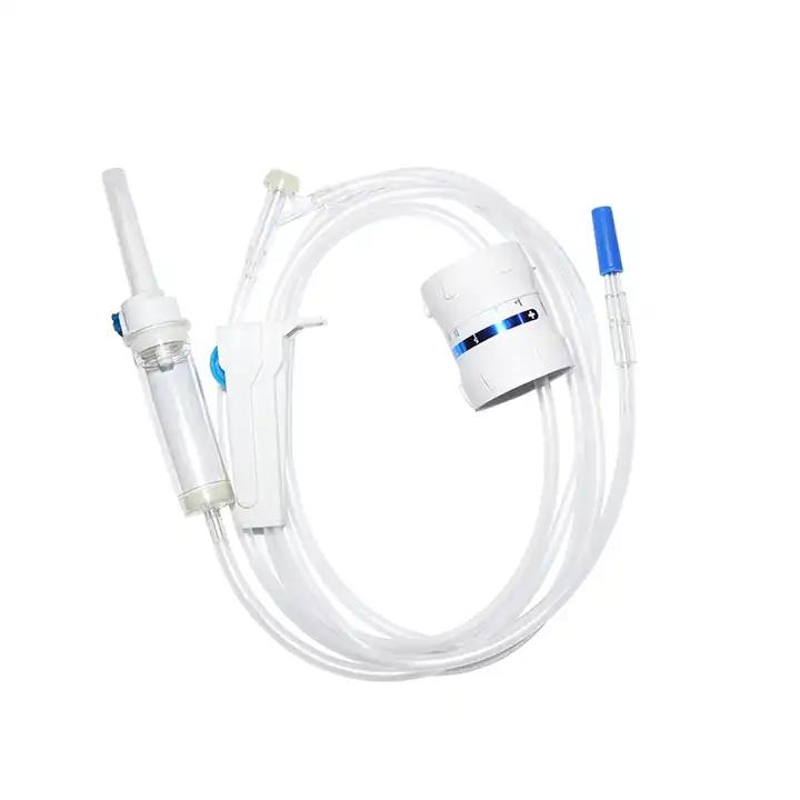 Conjunto de infusión médica desechable estéril de control de flujo de precisión con filtro