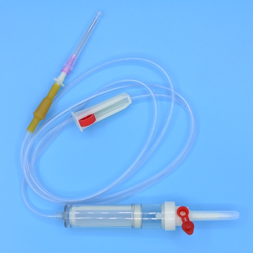 Sistema de administración de sangre desechable de alta calidad con infusión de transfusión de aguja Establecer
