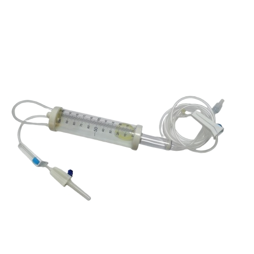 Uso hospitalario seguro y fácilmente ajustable 150ml set de infusión con bureta