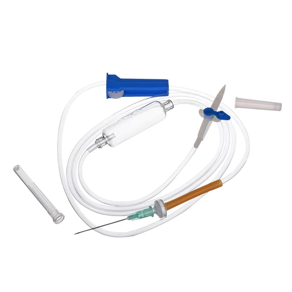 Conjunto de infusión IV de bureta de un solo uso con filtro