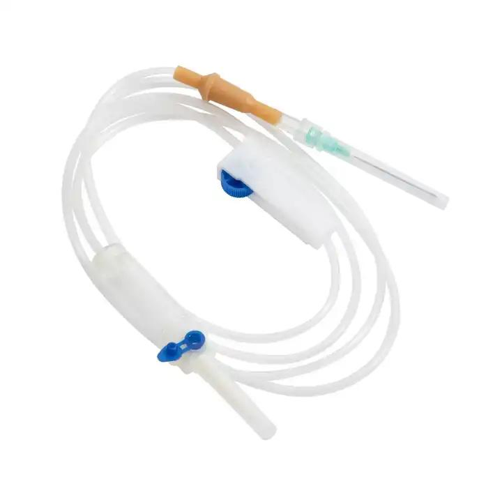 Conjunto de infusión médica desechable estéril de control de flujo de precisión con filtro
