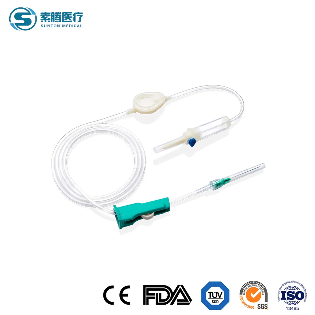 Conjunto de transfusión de sangre Sunton Saline IV Fabricación de conjunto de infusión con alas Aguja de mariposa Conjunto de infusión Cannula Conjunto IV Eo estéril Conjunto de infusión médica