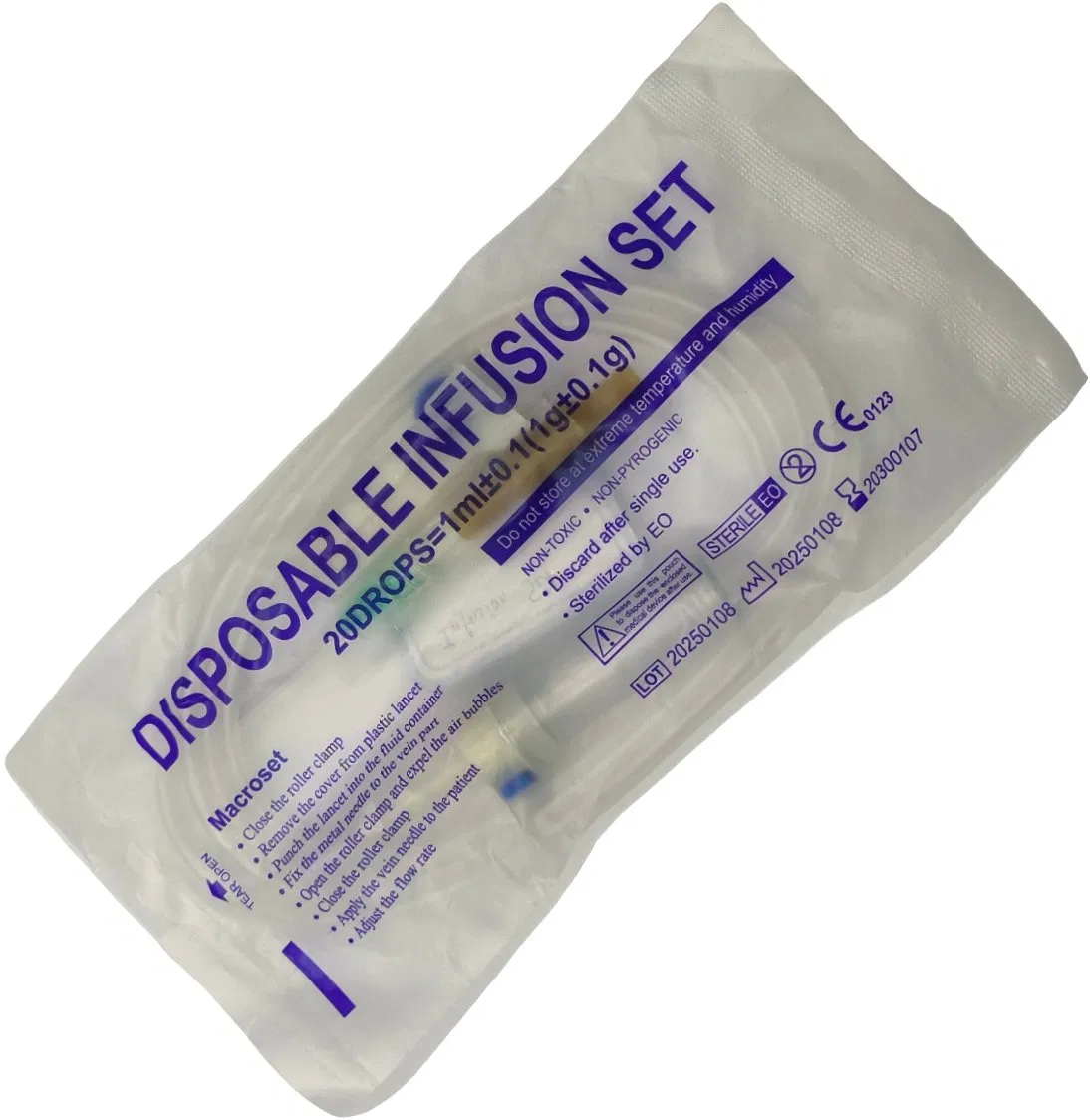 Conjunto de Infusión Desechable Gravity Estéril No Pirogénico No Tóxico 20 Especificación Suministro Transfronterizo