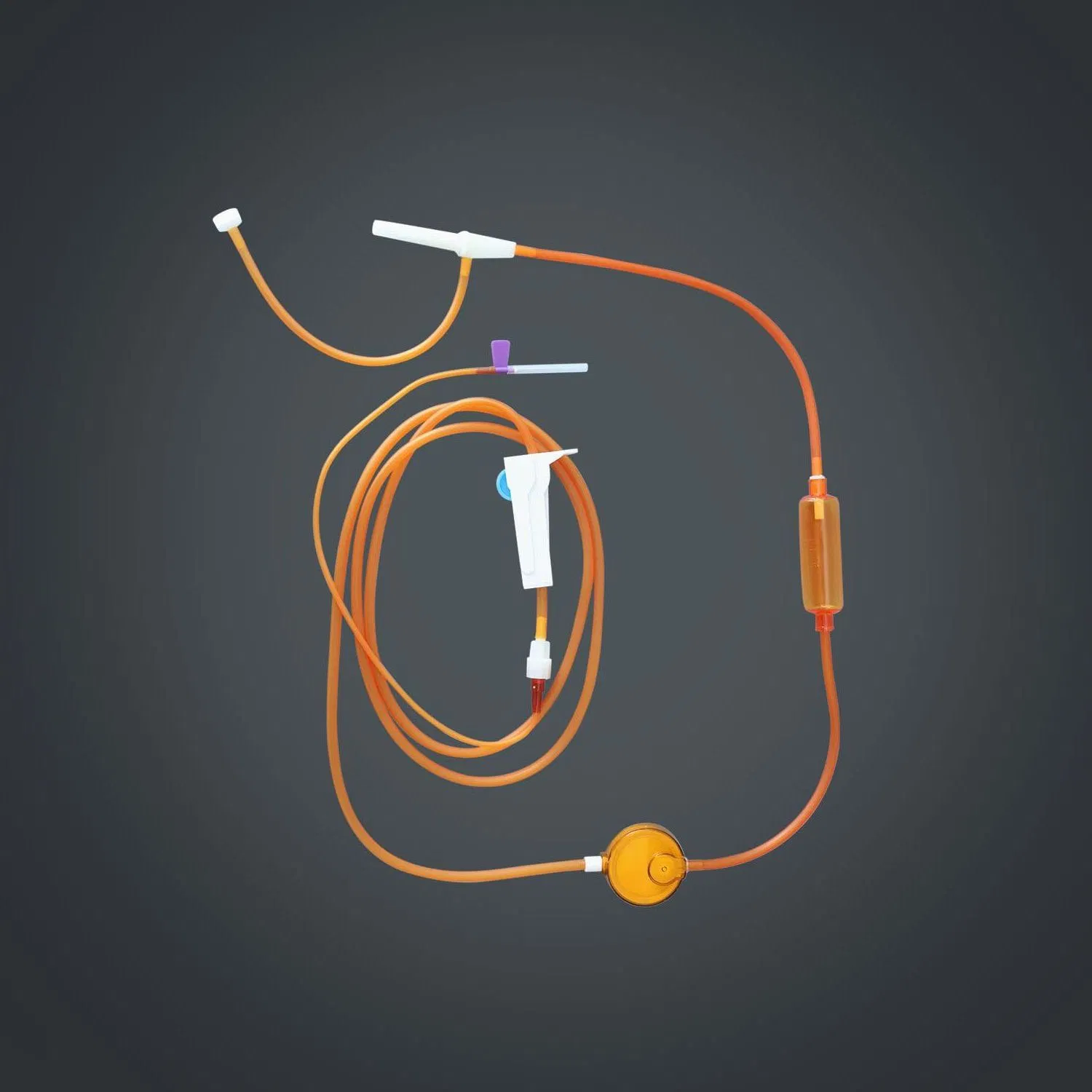 Conjunto de infusión desechable médico especial con filtración de precisión a prueba de luz