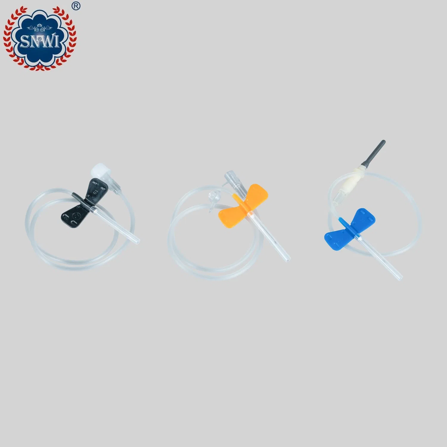 Conjunto de aguja mariposa de seguridad para infusión e inyección con alas de Luer