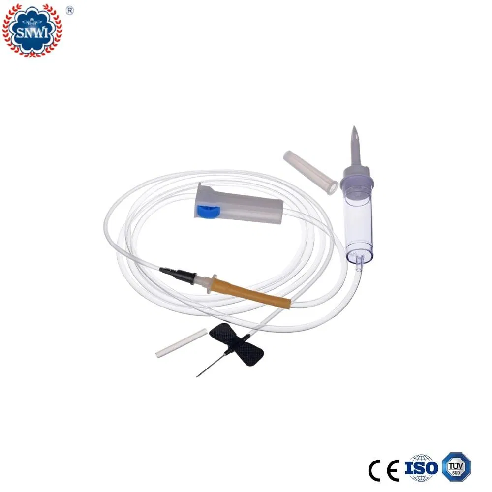 Juego de aguja mariposa de infusión intravenosa de doble ala de venta caliente de OEM