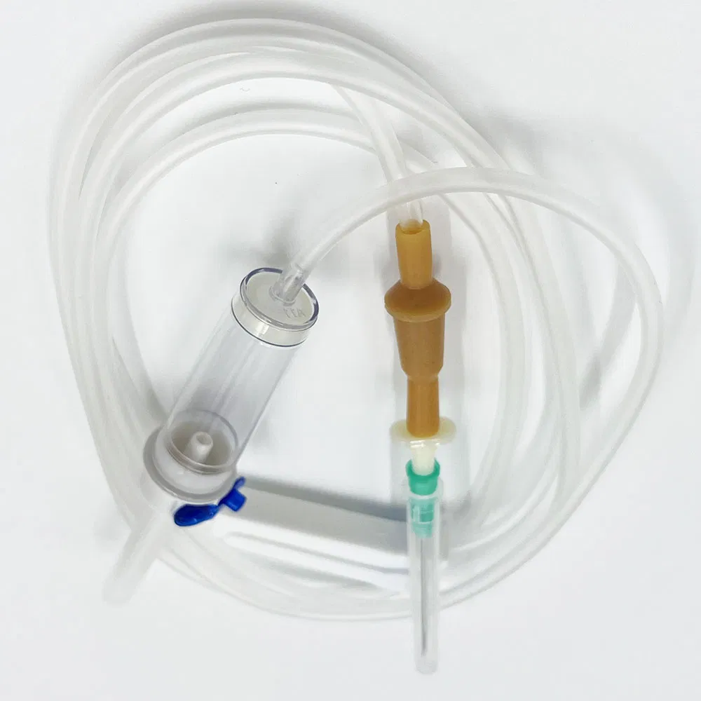 Conjunto de infusión médica de calidad diseñado para aplicaciones intravenosas para mantener la comodidad y seguridad del paciente