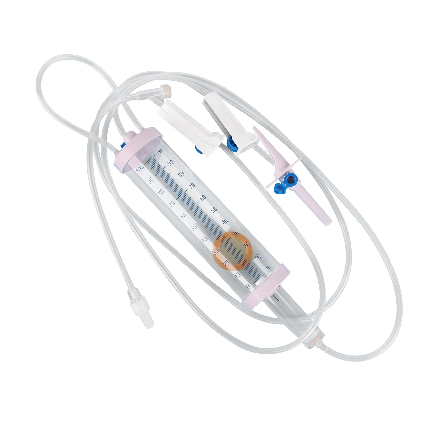 Juego de infusión de bureta bicolor, certificado CE/ISO, infusión microgotas