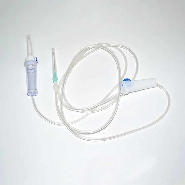 Set de infusión intravenosa desechable aprobado por CE con aguja