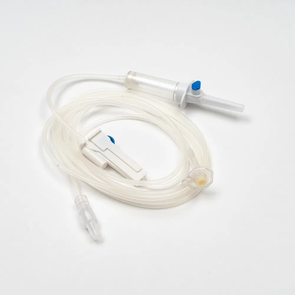 Conjunto de infusión intravenosa estéril de un solo uso para goteo clínico