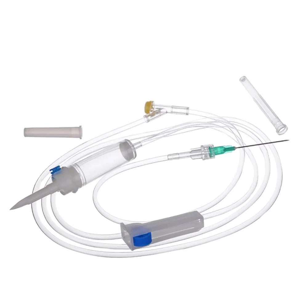 Conjunto de infusión IV de bureta de un solo uso con filtro