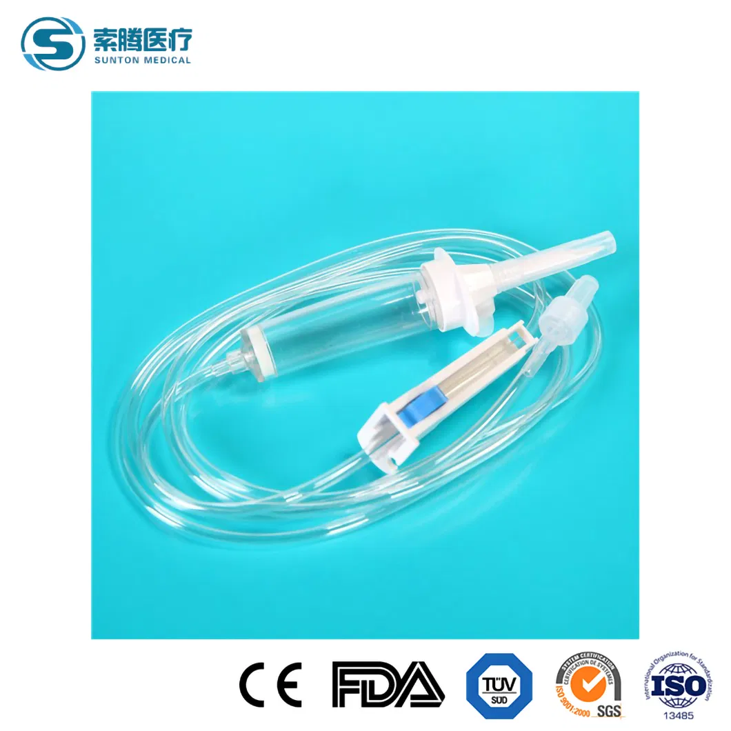 Conjunto de Cannula Sunton IV Proveedor de Conjunto de Infusión Burette de China Cámara de Goteo No Ventilada 15 Filtro de Micrones Conjunto de Extensión de Cannula IV Conjunto de Infusión Desechable