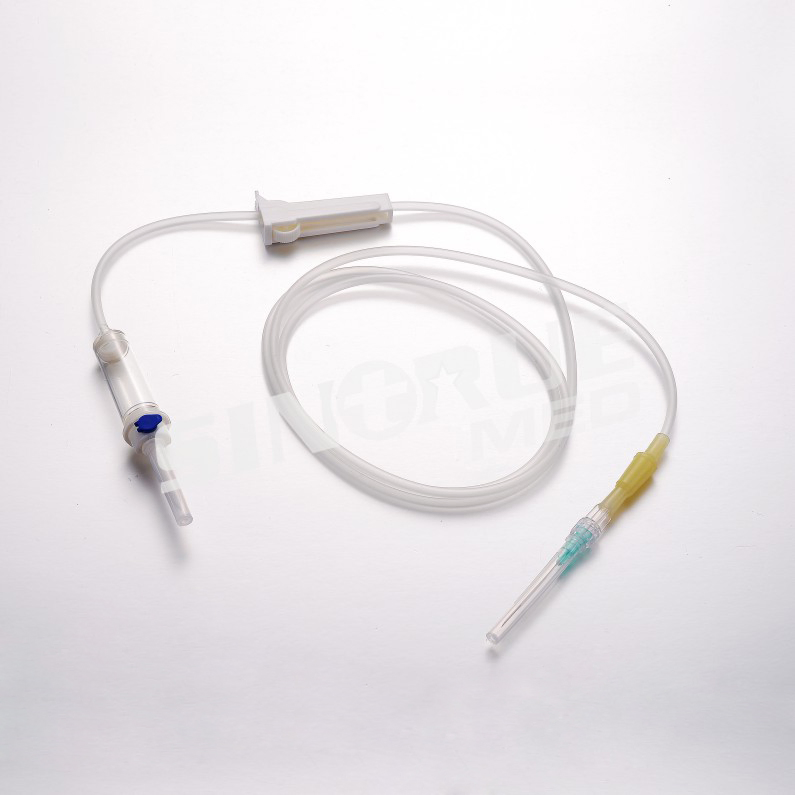 Juego de infusión médico desechable a prueba de luz con o sin aguja