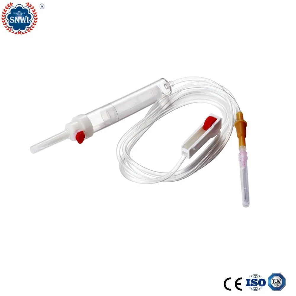 Conjunto de infusión IV desechable estéril de venta al por mayor con reguladores de precisión y sitio Y
