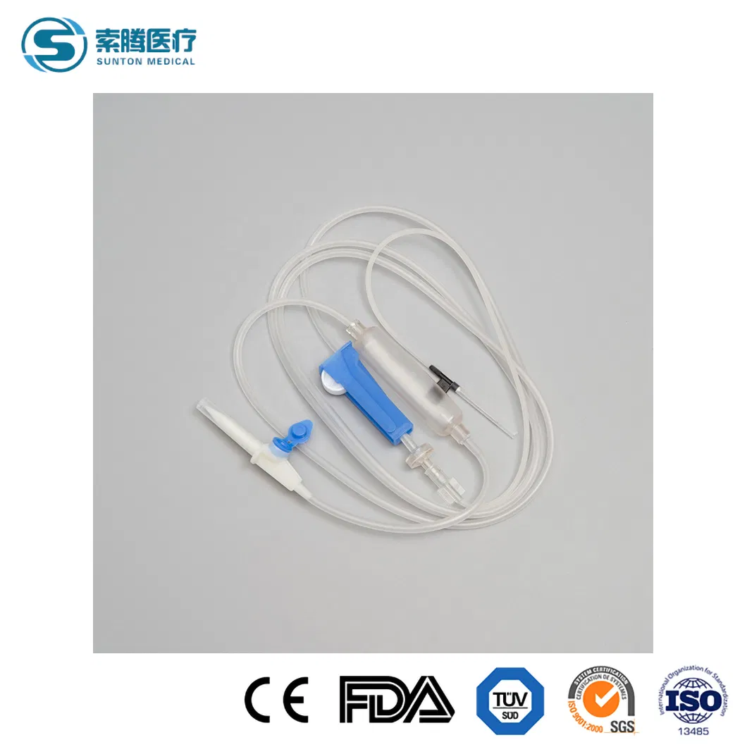 Conjunto de infusión desechable Sunton Gravity Infusion Fabricación de consumibles médicos en China/Conjunto de infusión microset con adaptadores sin aguja