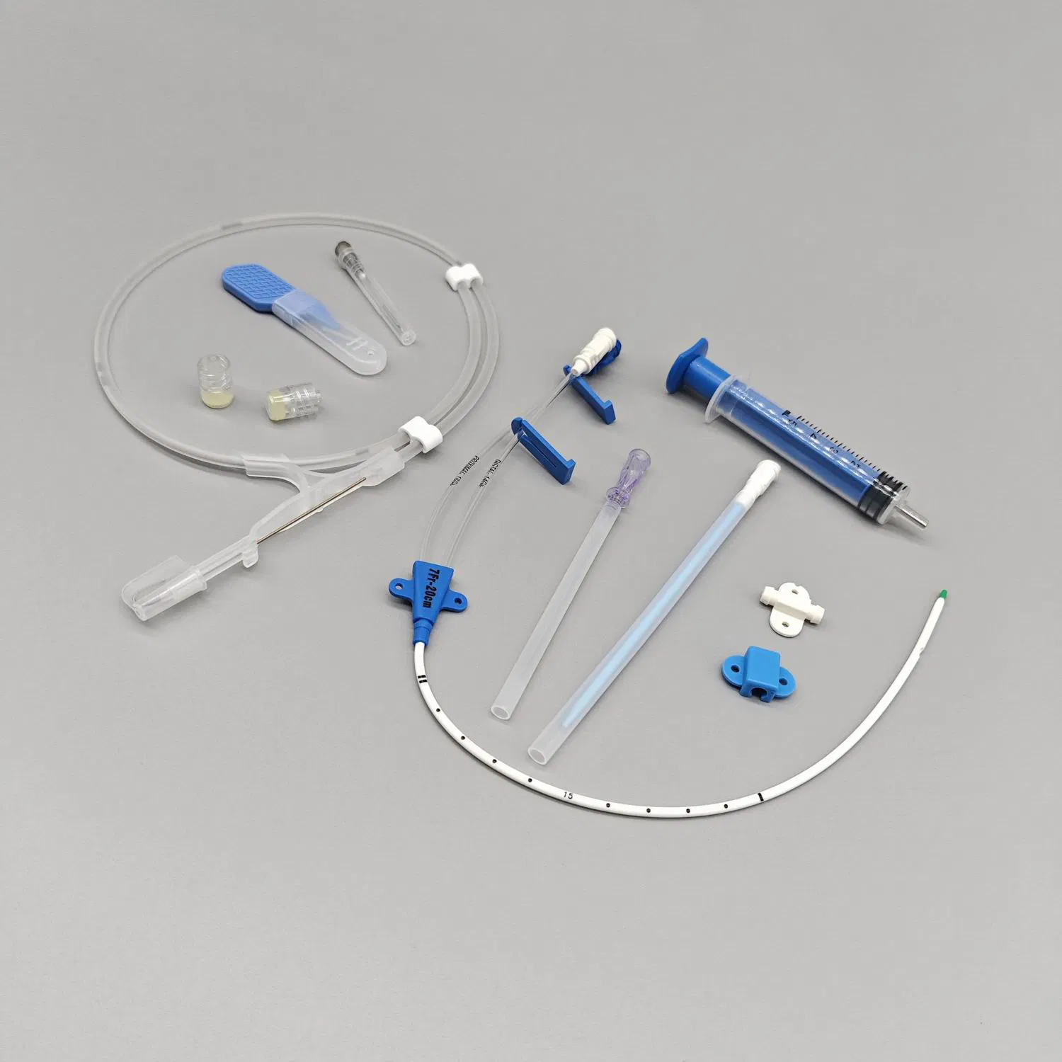 Suministros médicos Kit de CVC de lumen único con catéter opaco de rayos X.