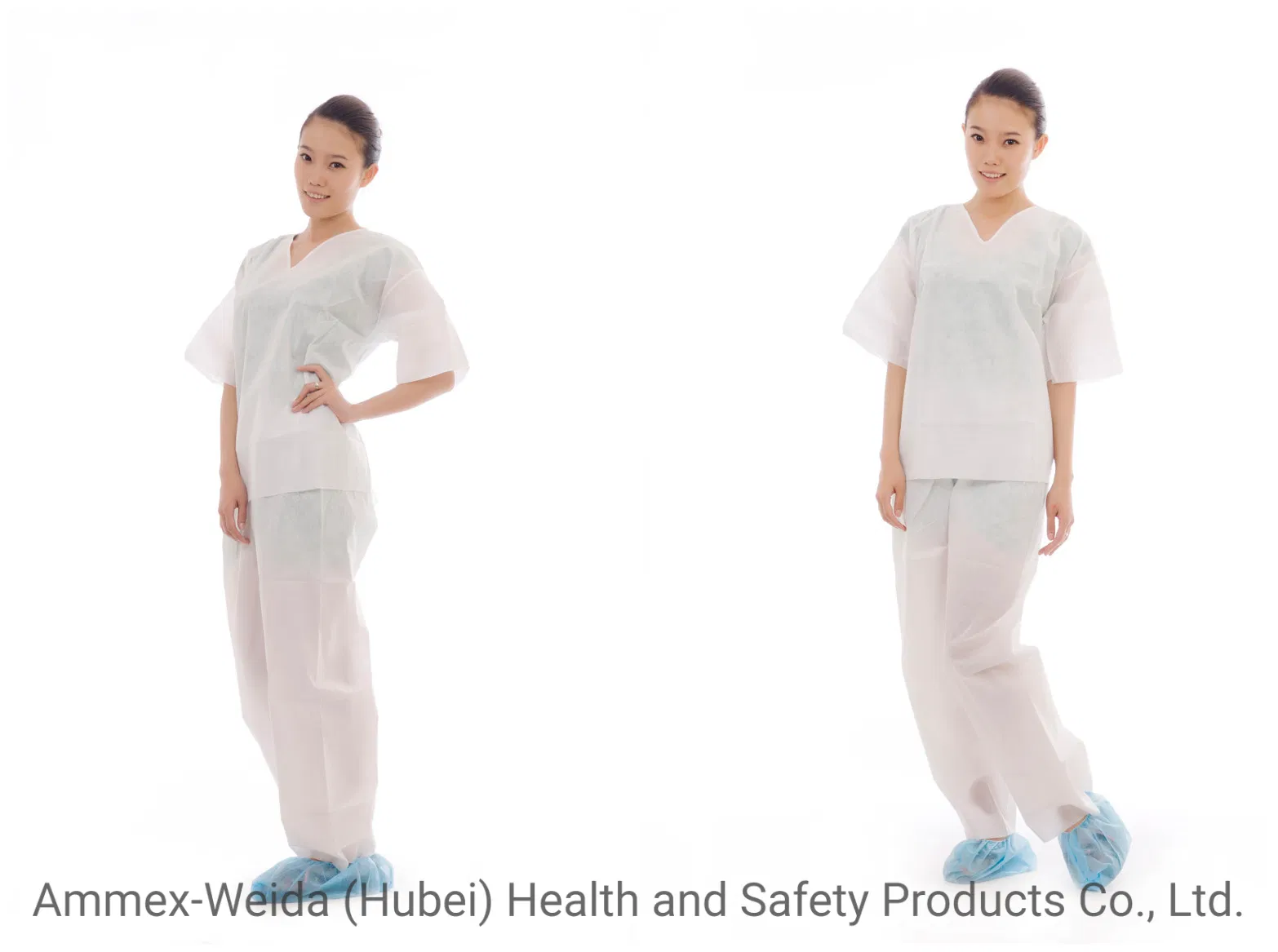 Kits de pijamas desechables con camisa y pantalones para uso médico en sala de operaciones de hospital