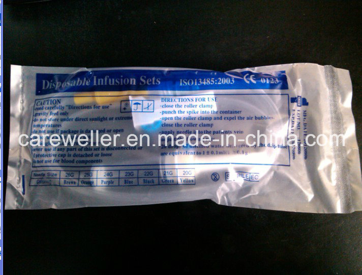 Juego de infusión IV desechable con aguja o vena escalpada