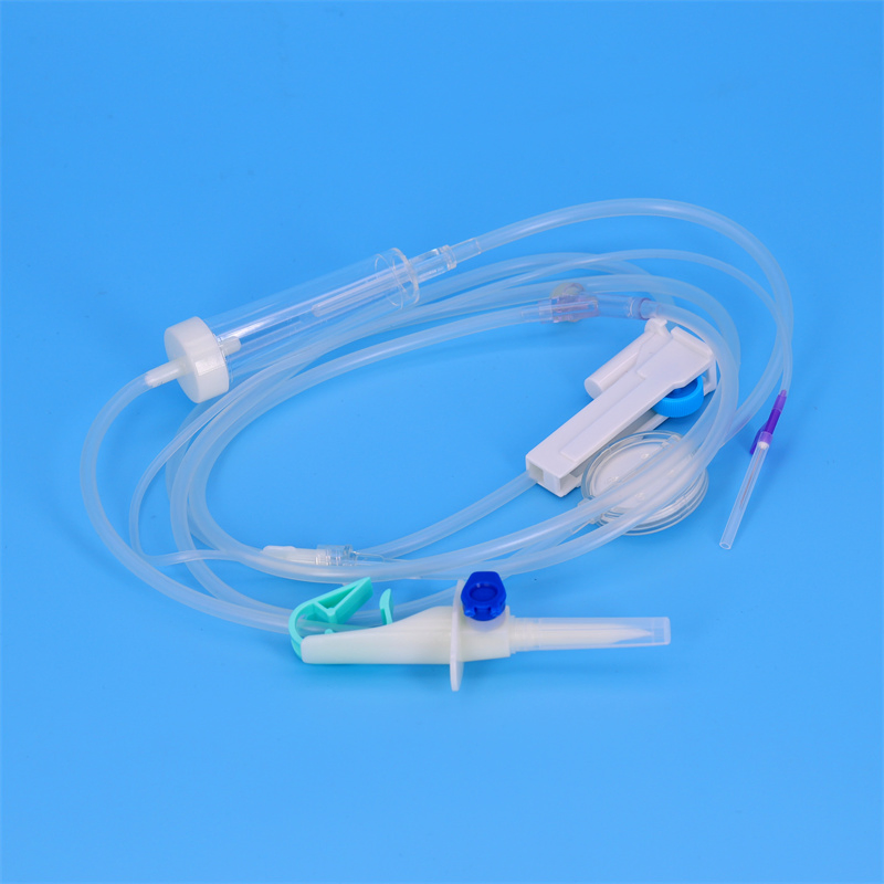 Nuevos conjuntos de infusión de gravedad desechables de PVC libre de TPE de alta calidad de Zhenfu