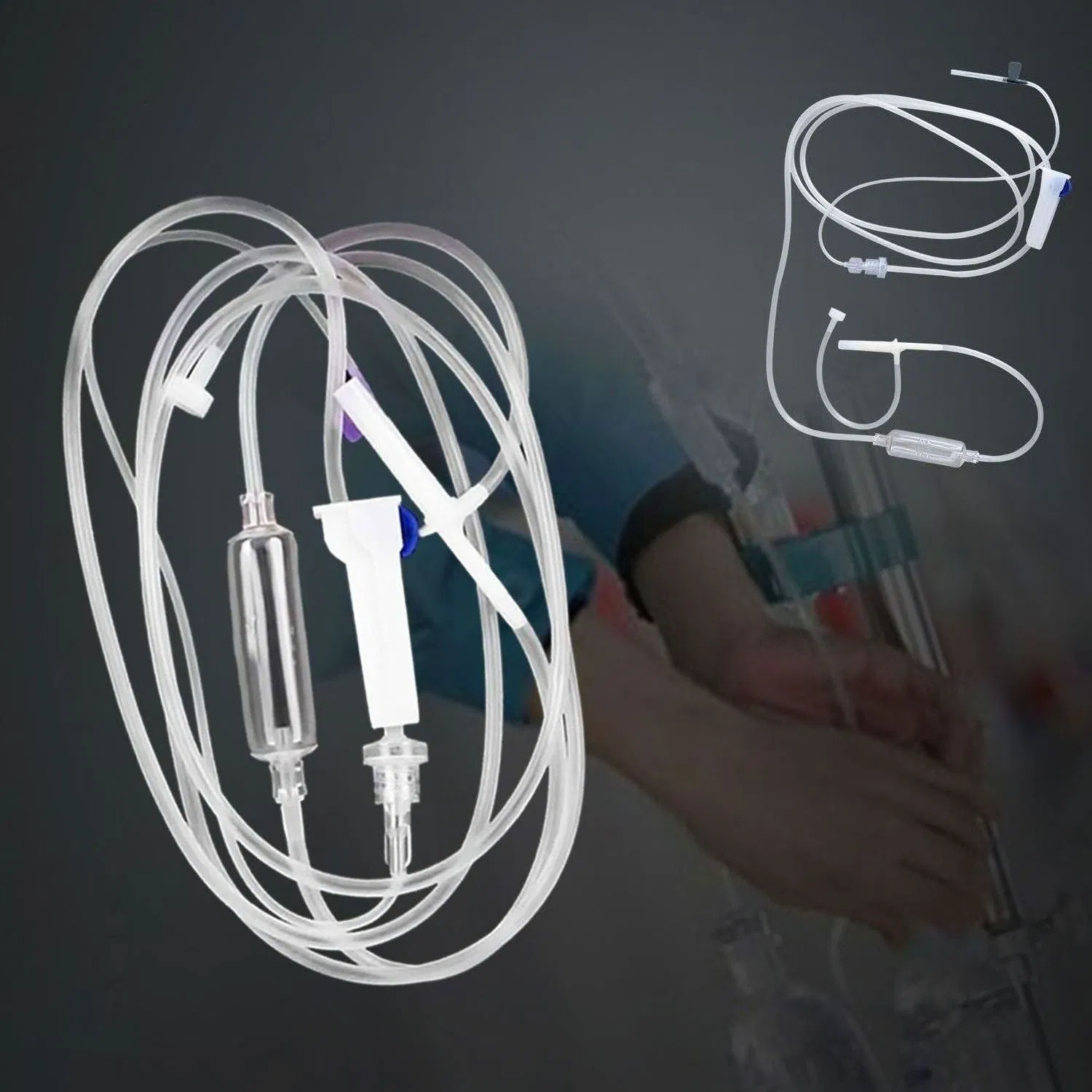 Juego de infusión estéril médico desechable con bureta/juego de goteo intravenoso