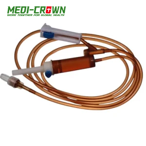 Juego de infusión hipodérmica desechable resistente a la luz médica con conjunto de inyección en Y
