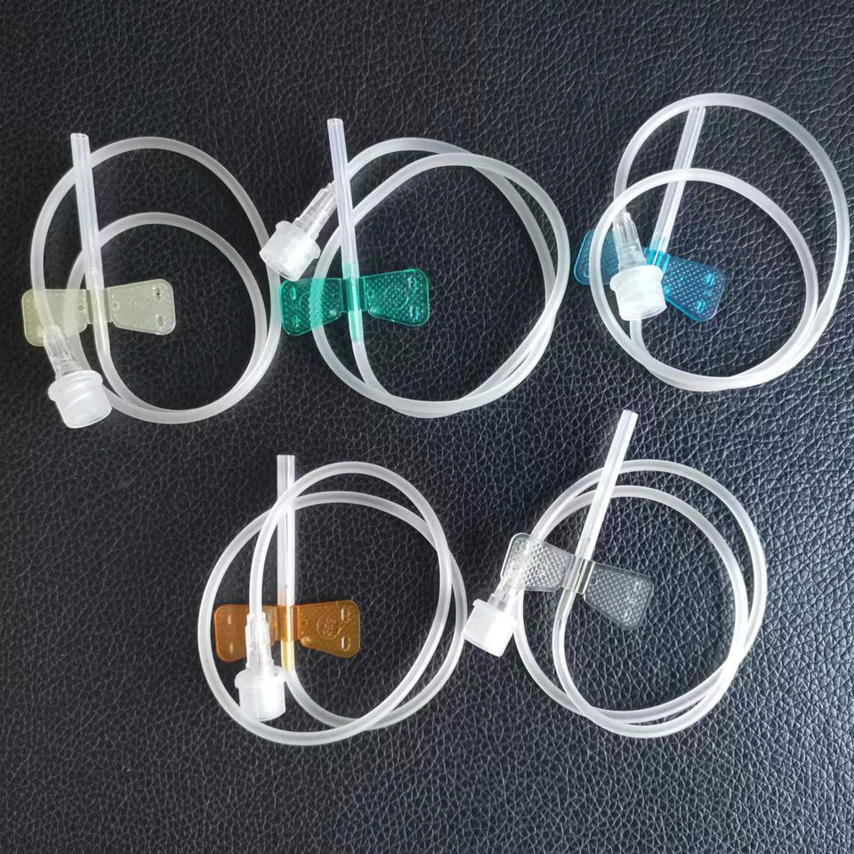 Set de infusión de vena de mariposa estéril desechable con aguja y bloqueo Luer