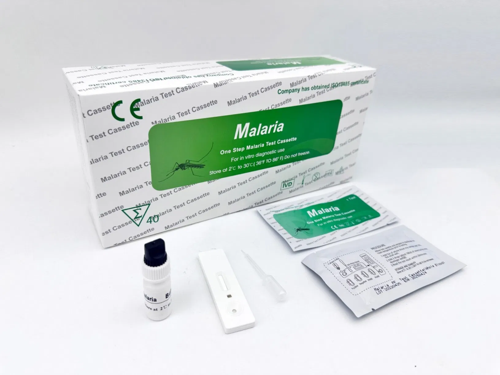 Kit de prueba de malaria desechable fácil de operar con CE para uso en casa
