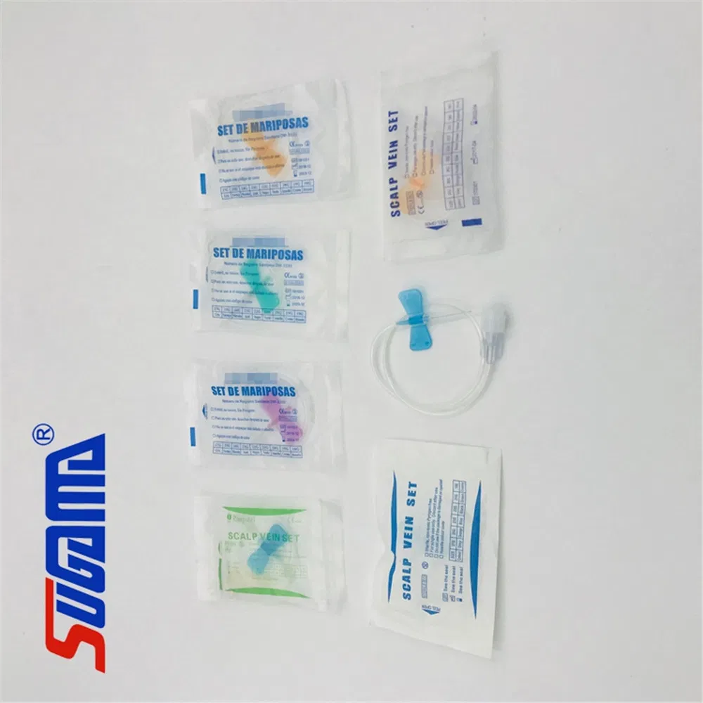 Jeringa de infusión intravenosa de un solo uso 19/20/21/22/24/25/26/27g Set de vena del cuero cabelludo Precio del fabricante