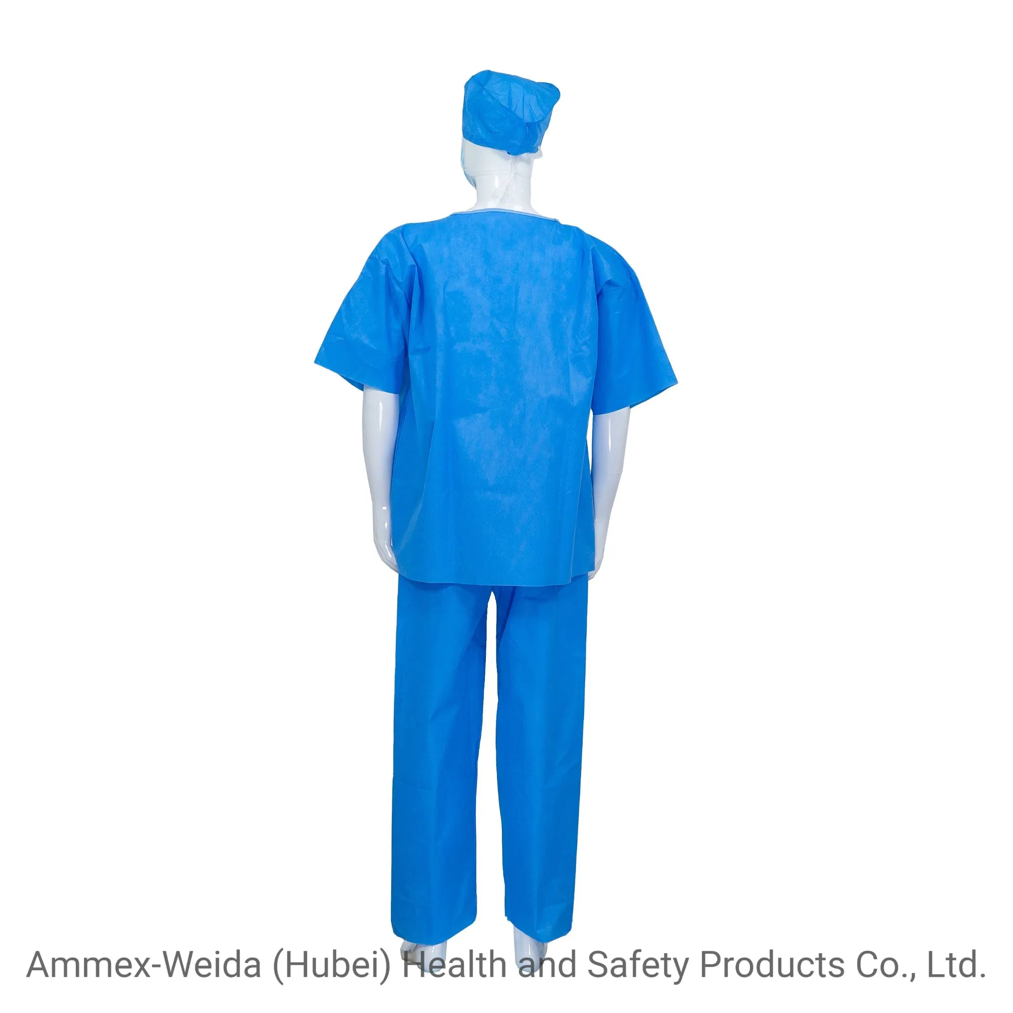 Kits de pijamas desechables impermeables de SMS al por mayor para prevenir bacterias y salpicaduras en entornos médicos