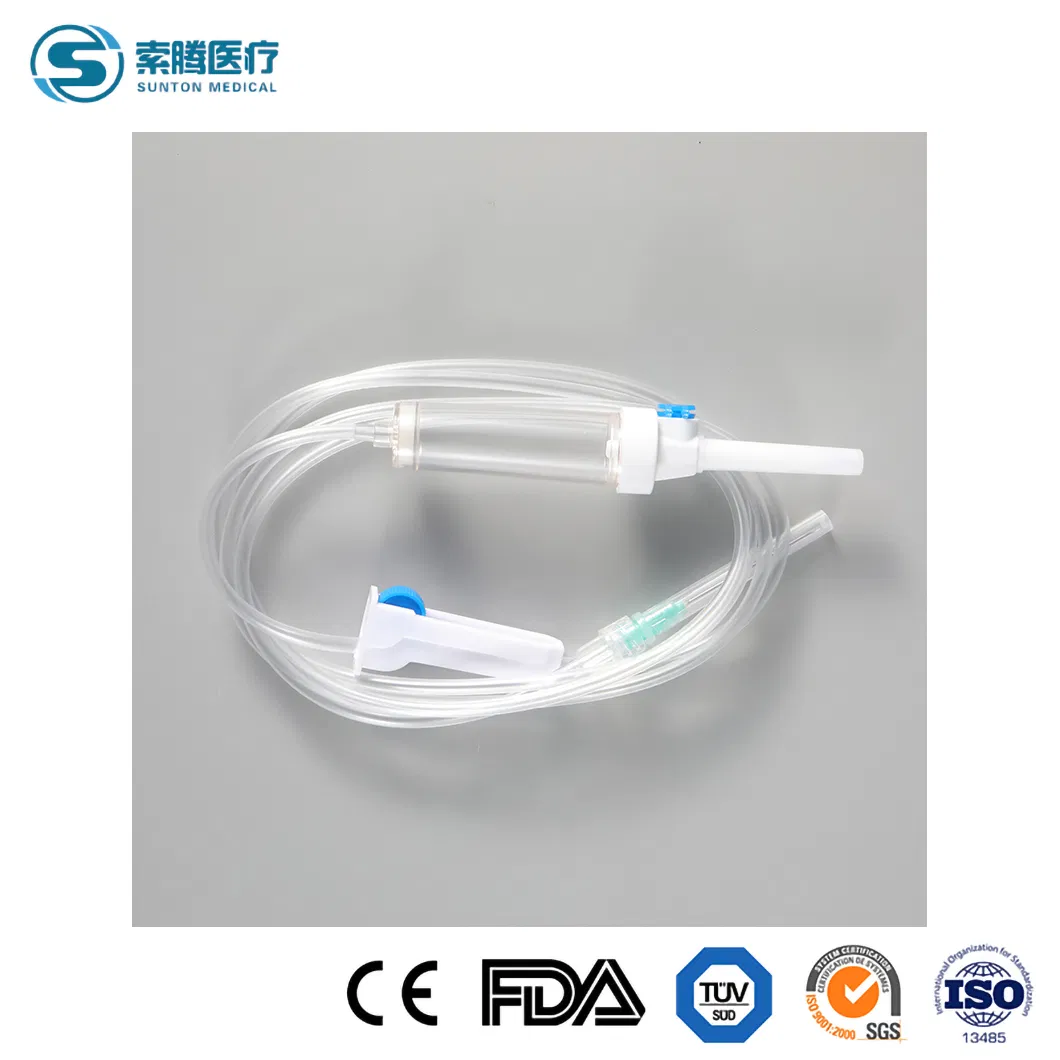Conjunto de infusión Sunton Macro y Micro IV Fábrica de conjuntos de goteo en China Filtración de precisión Parada automática de escape Conjunto de infusión desechable/Conjunto de infusión pediátrica IV