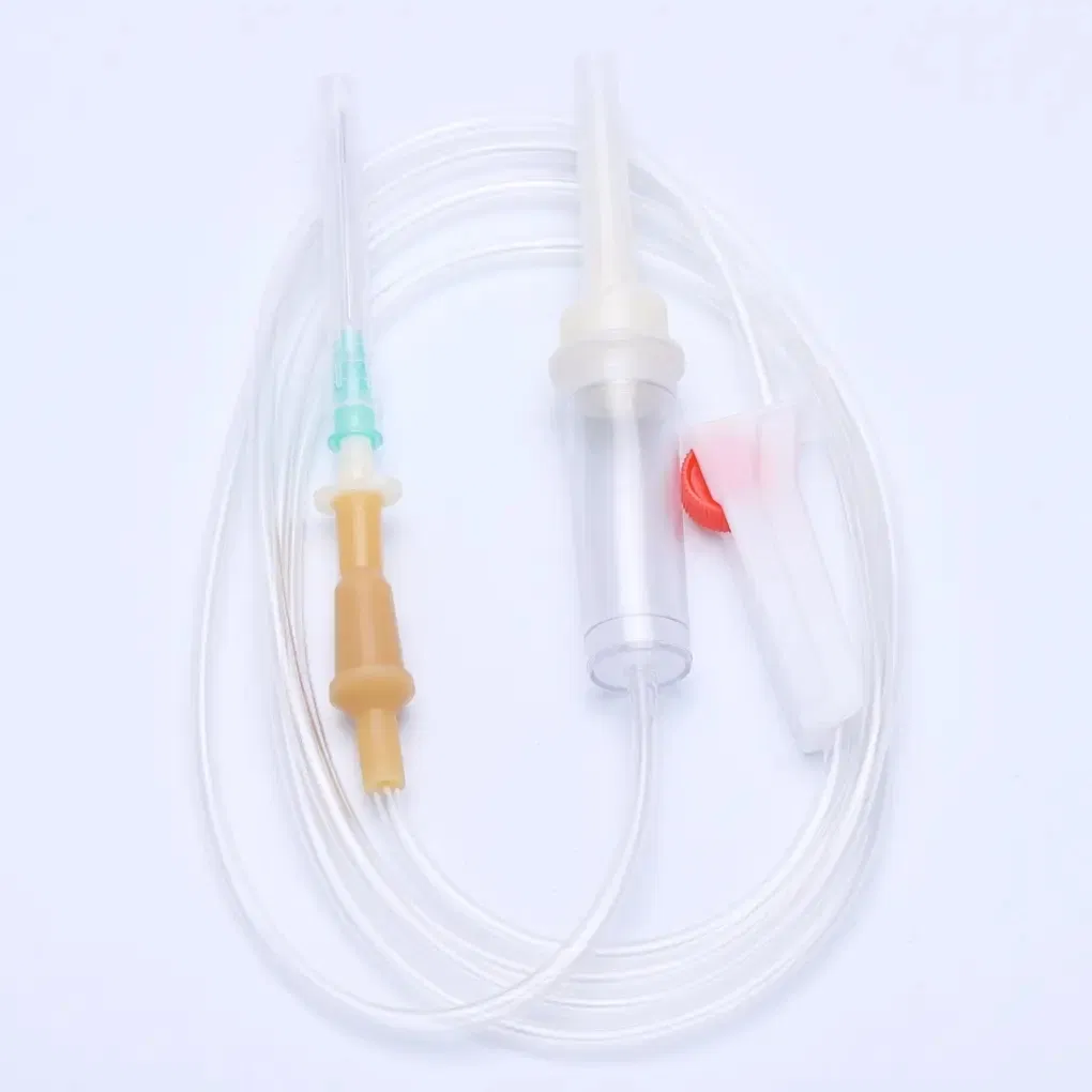 Conjunto de Infusión IV con Filtro de Aire Puerto de Inyección de Bulbo de Goma ISO13485 Fábrica OEM