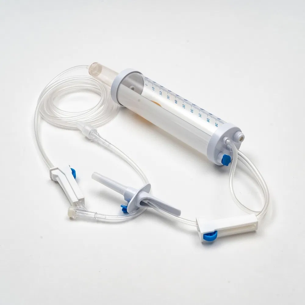 Set de infusión de bureta desechable de grado médico para control preciso de goteo pediátrico