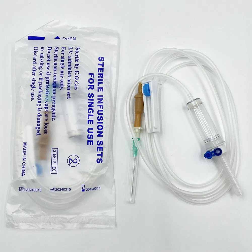 Conjunto de infusión de fluidos intravenosos para hospital con bureta 100ml para niños y bebés