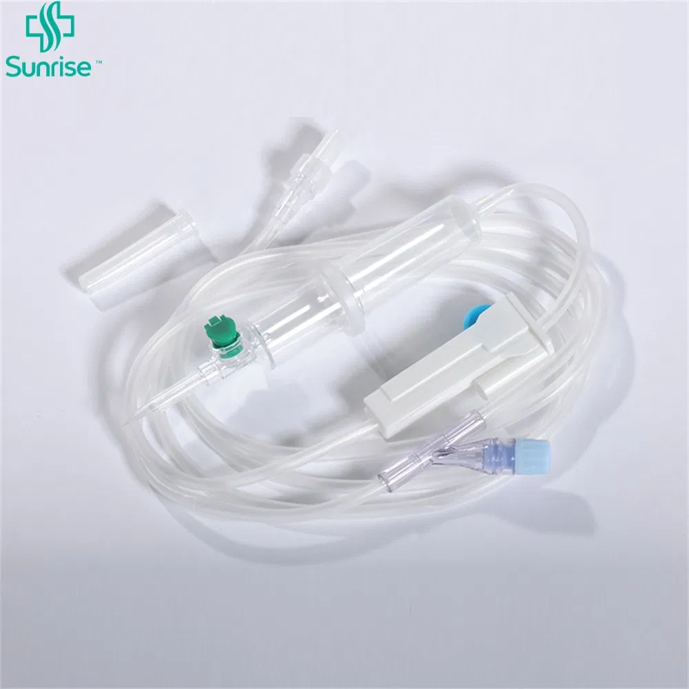 Conjunto de infusión IV estéril con conector sin aguja