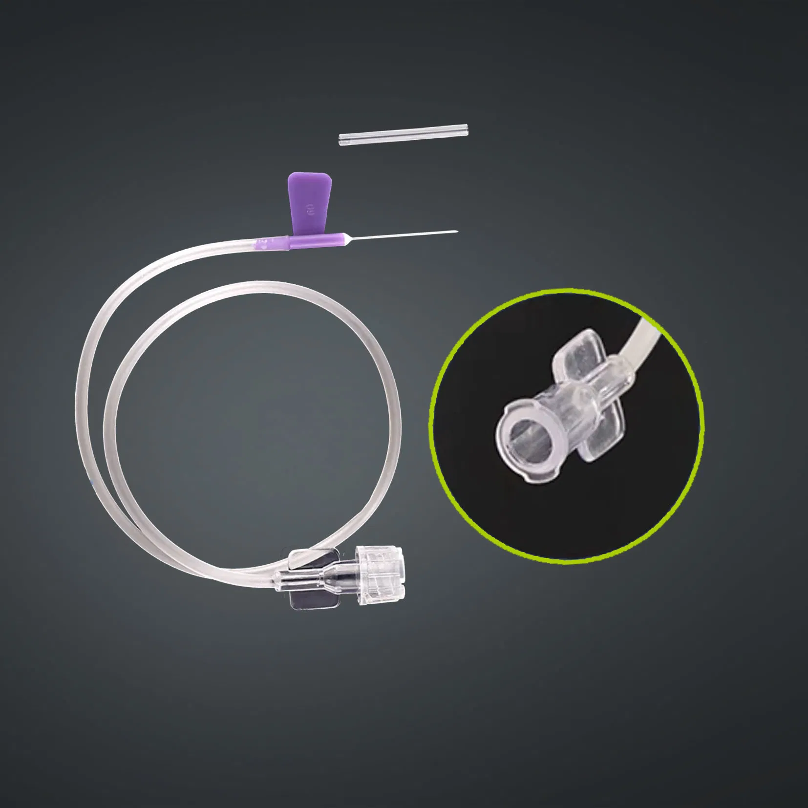 Conjunto de venas de infusión estéril desechable y seguro