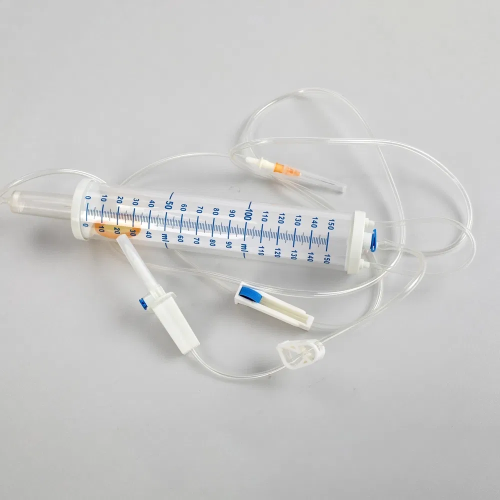Conjunto de infusión de bureta médica estéril tipo IV para un solo uso 100ml 150ml