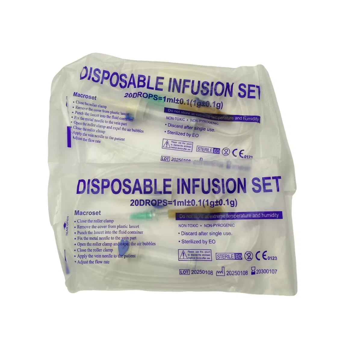 Conjunto de Infusión Desechable Gravity Estéril No Pirogénico No Tóxico 20 Especificación Suministro Transfronterizo