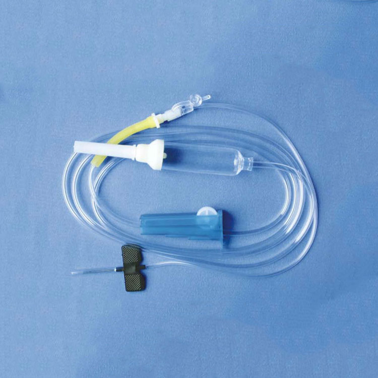 Set de infusión intravenosa desechable aprobado por CE con aguja