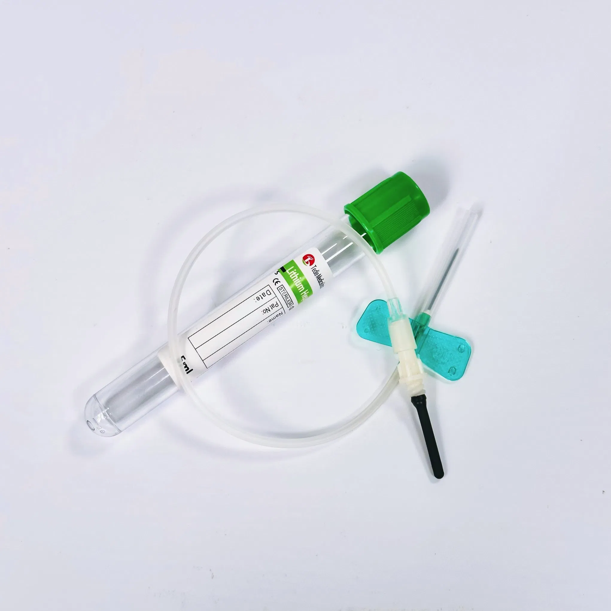 Set de infusión desechable con alas, tubo de PVC suave, mango de ABS con alas
