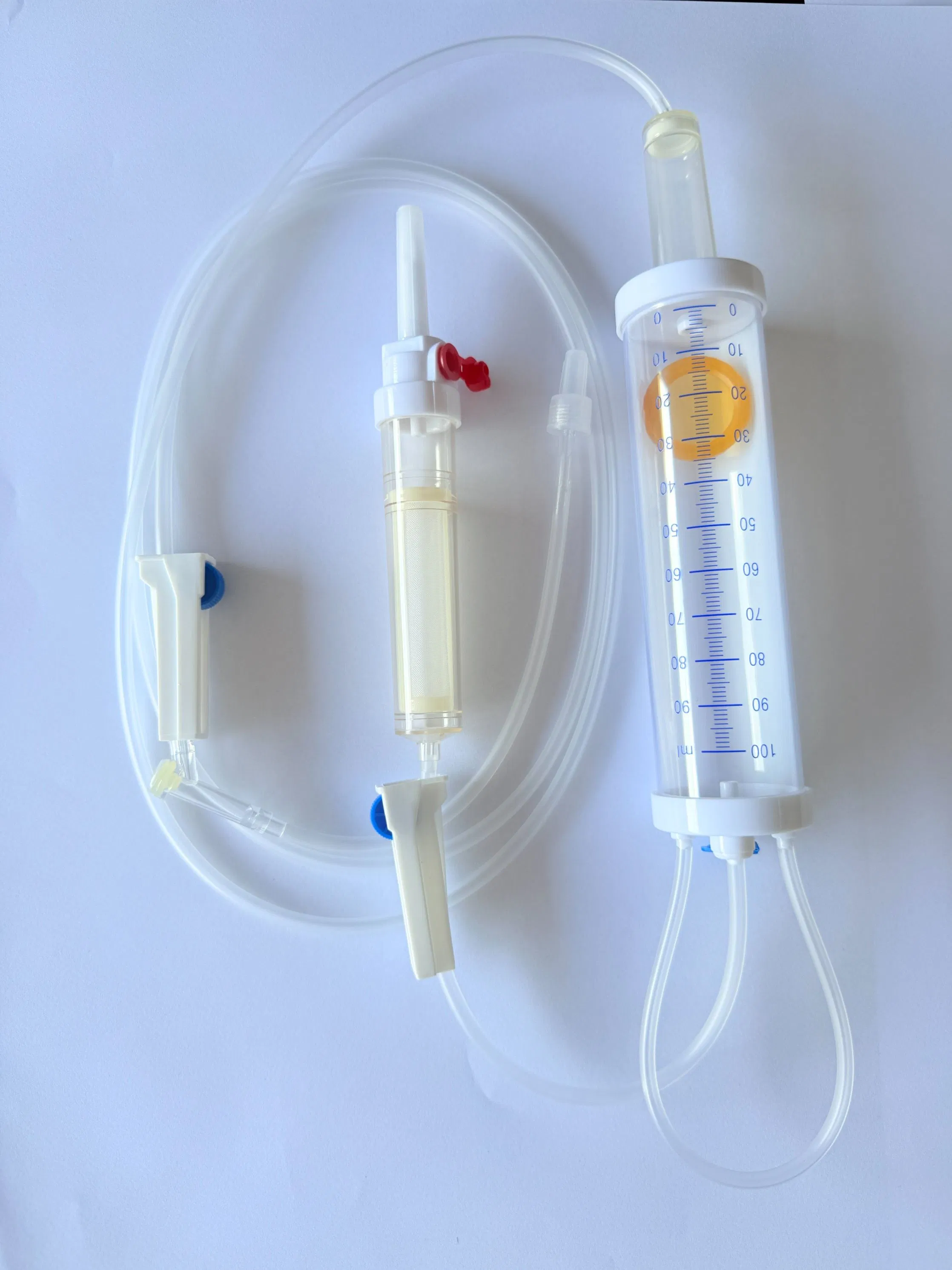 Conjunto de infusión desechable para infusión intravenosa estéril médica sin aguja