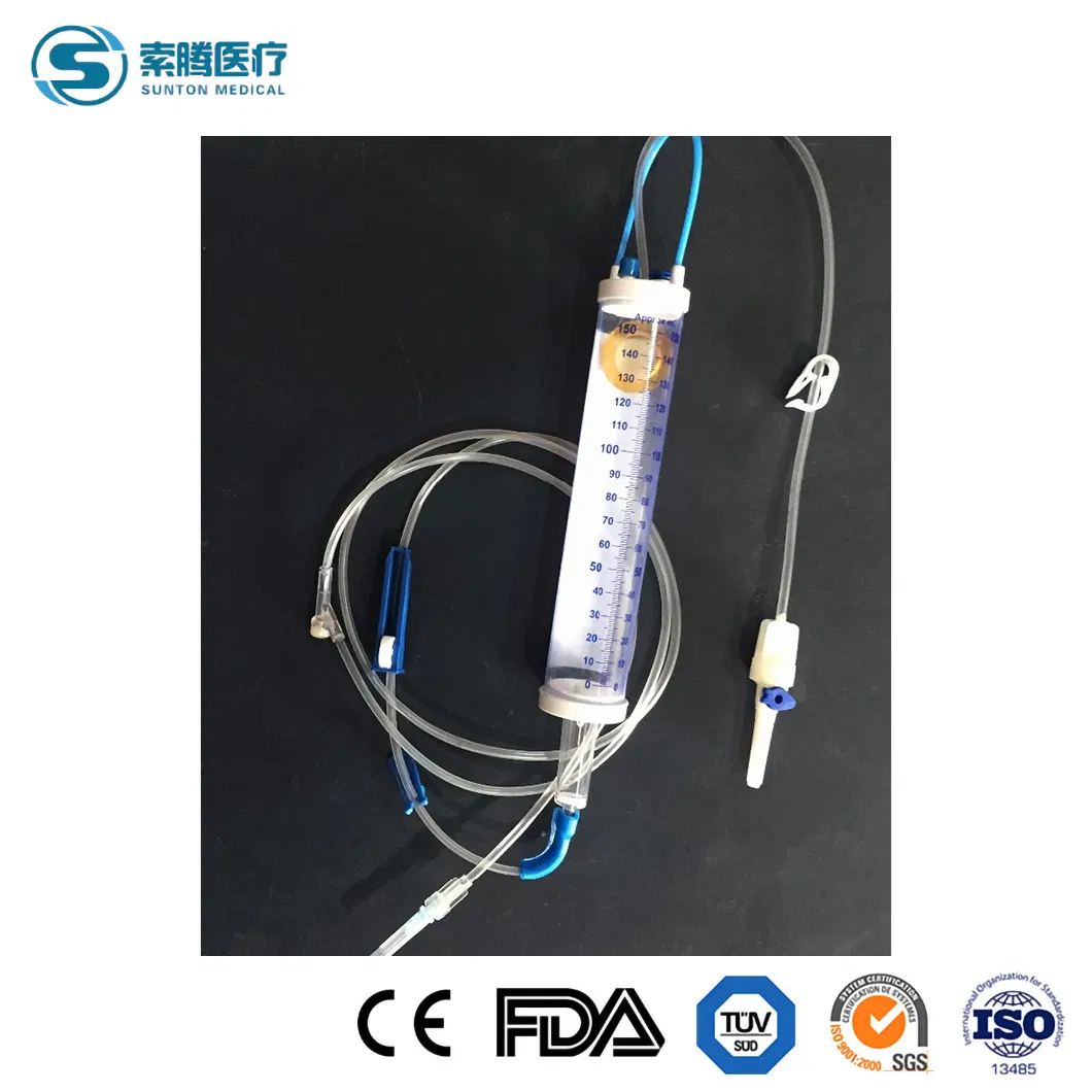 Conjunto de infusión Sunton Burette China Proveedor de conjunto IV desechable conjunto de infusión de precisión Soluset conjunto de infusión IV pediátrico con filtro de bureta