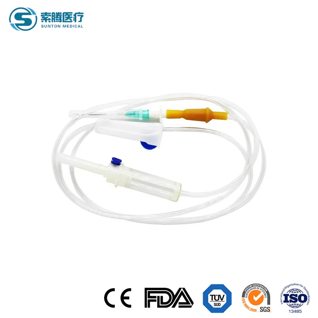 Conjunto de goteo macro Sunton Proveedores de conjuntos de transfusión de China Profesional no tóxico no pirogénico conjunto de goteo IV desechable estéril conjunto de administración de infusión IV