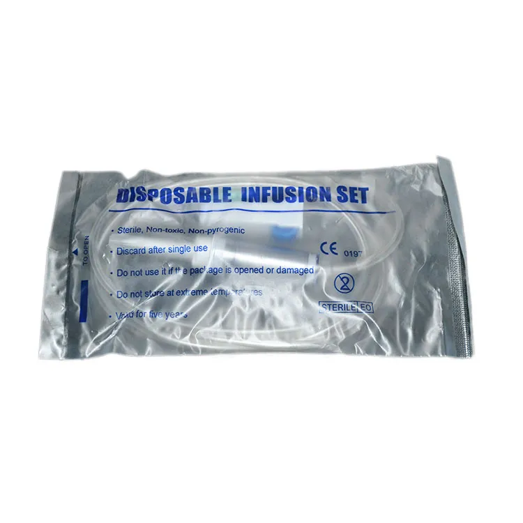 Set de infusión intravenosa desechable aprobado por CE con aguja