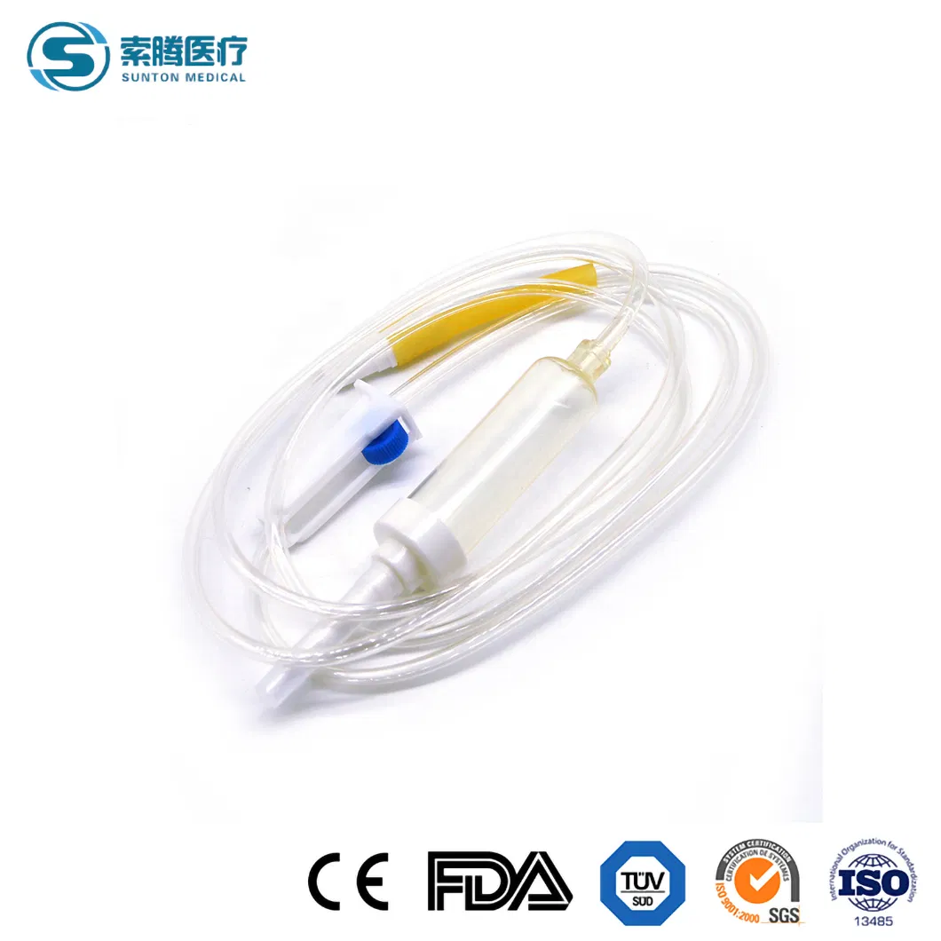 Conjunto de goteo Sunton médico, fabricante de juego IV de China, conjunto de aguja alada, conjunto IV médico B. Braun Intrafix, conjunto de infusión segura Infusion Set con ventilación de aire