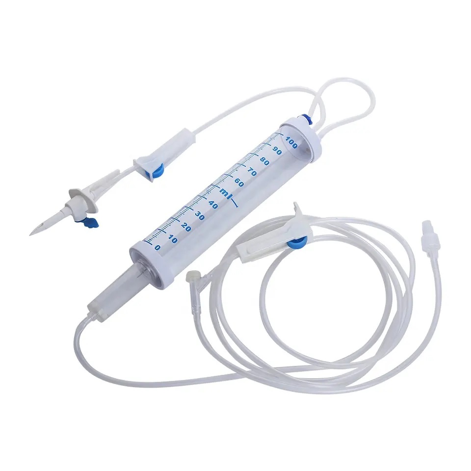 Juego de infusión IV desechable de micro goteo, juego de bureta desechable pediátrico con micro goteo